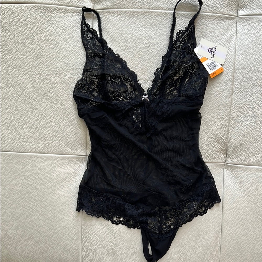 NWT Elegant Black Lace Bodysuit